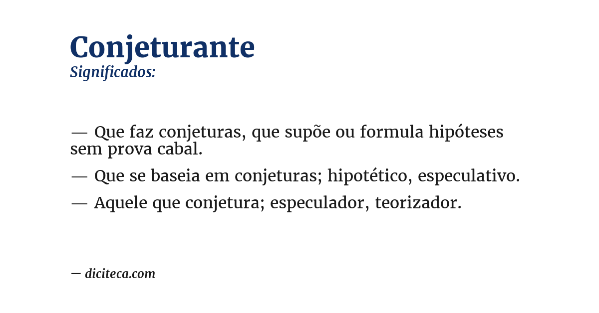 Significado de conjeturante