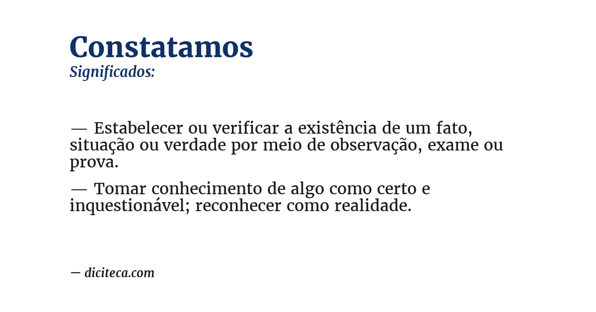 Significado de constatamos