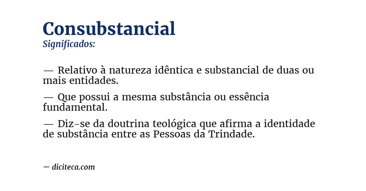 Significado de consubstancial