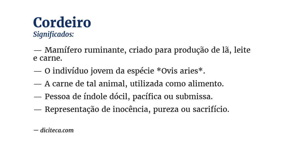 Significado de cordeiro