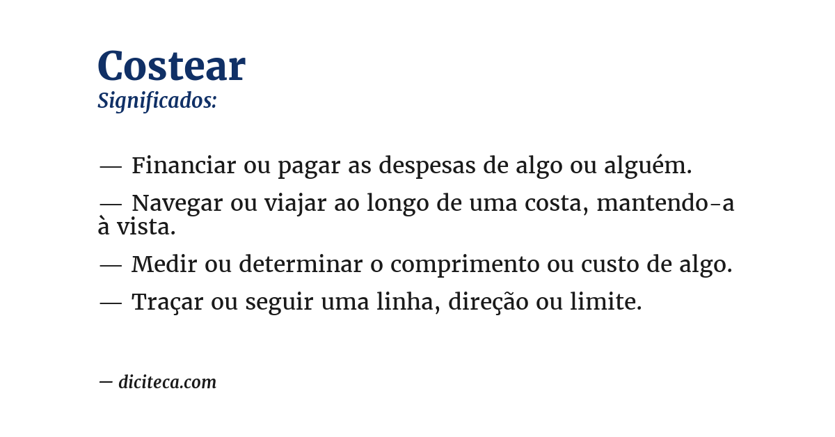 Significado de costear