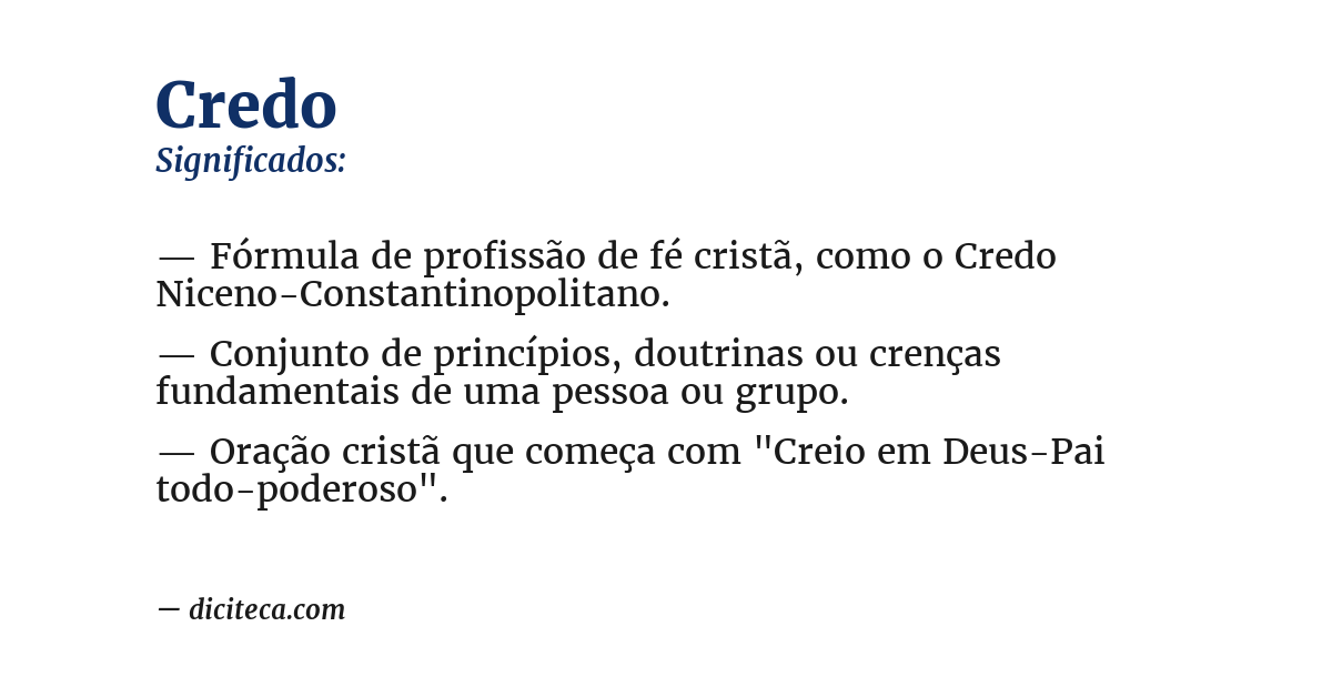 Significado de credo