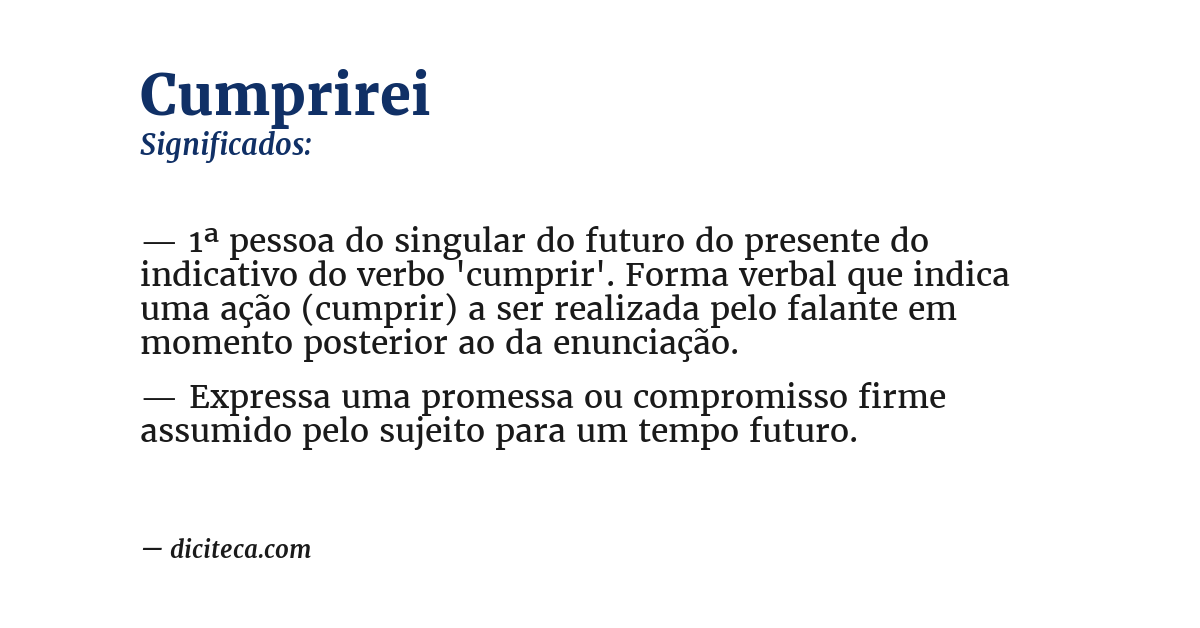 Significado de cumprirei