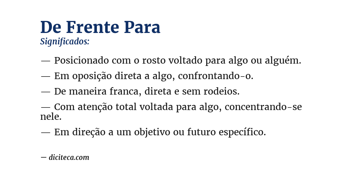 Significado de de frente para