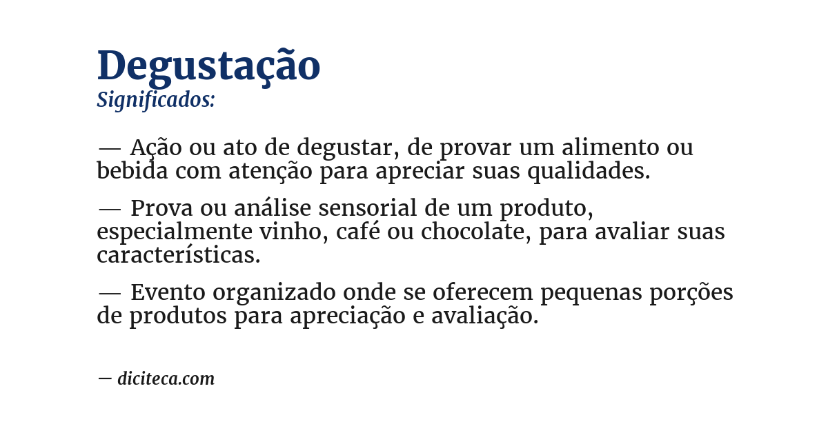 Significado de degustação