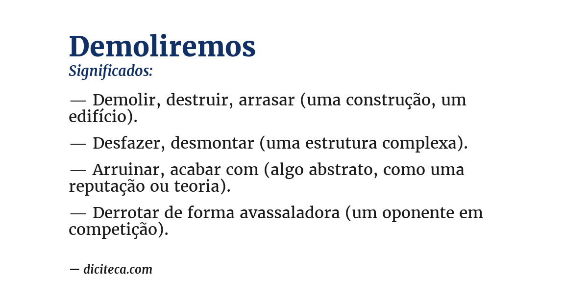 Significado de demoliremos