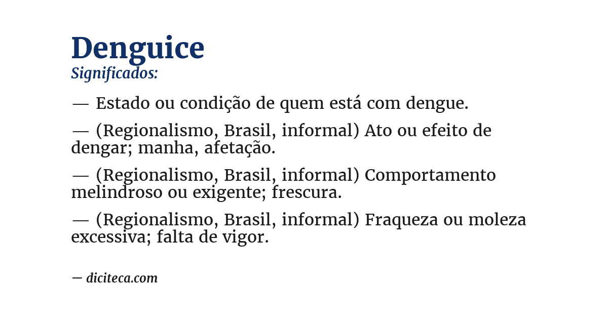Significado de denguice
