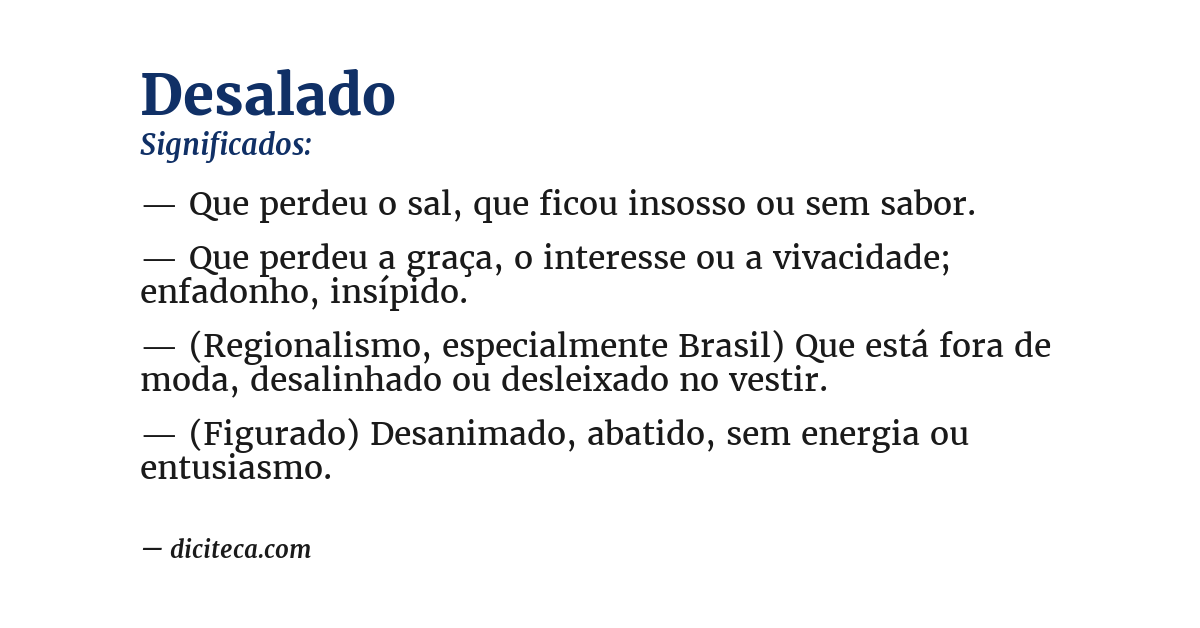 Significado de desalado