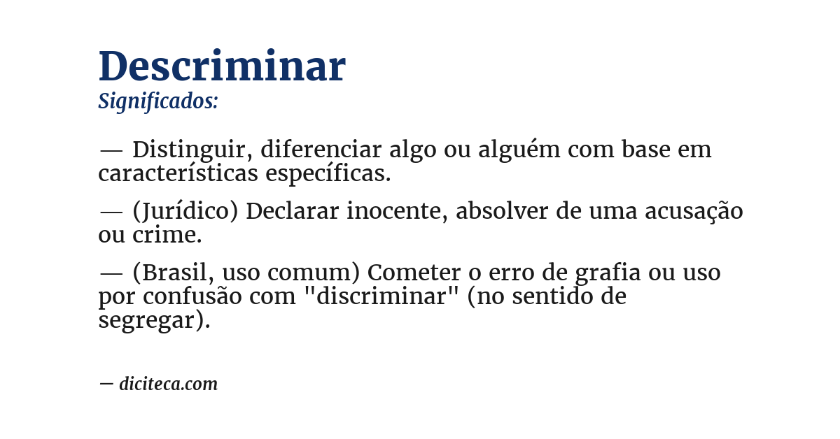 Significado de descriminar
