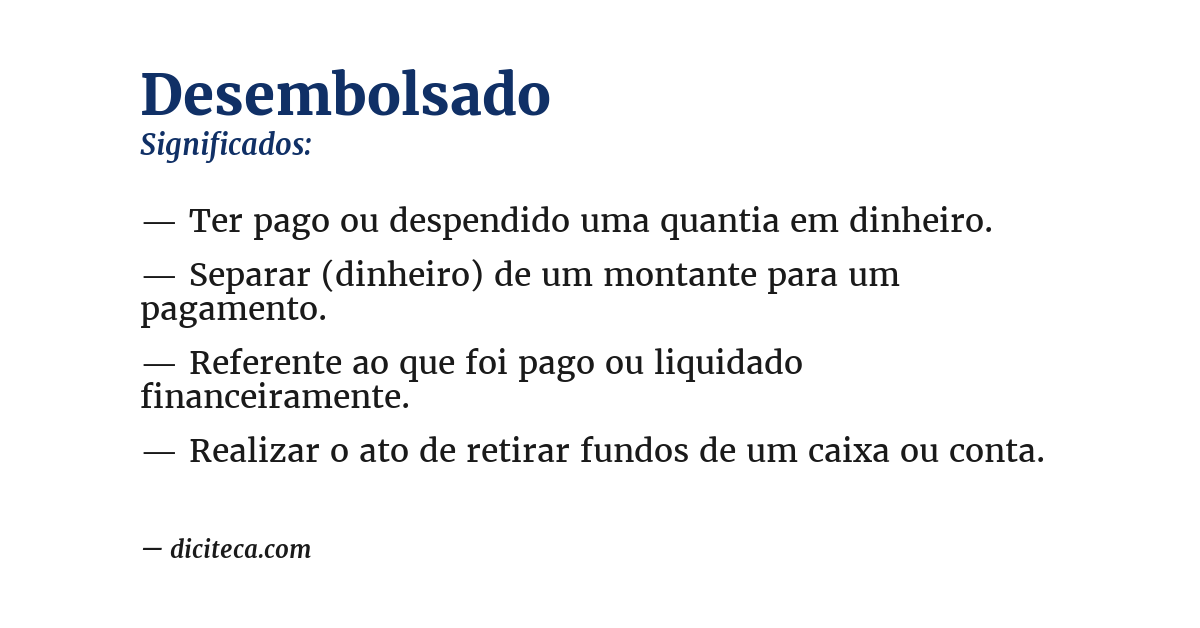 Significado de desembolsado