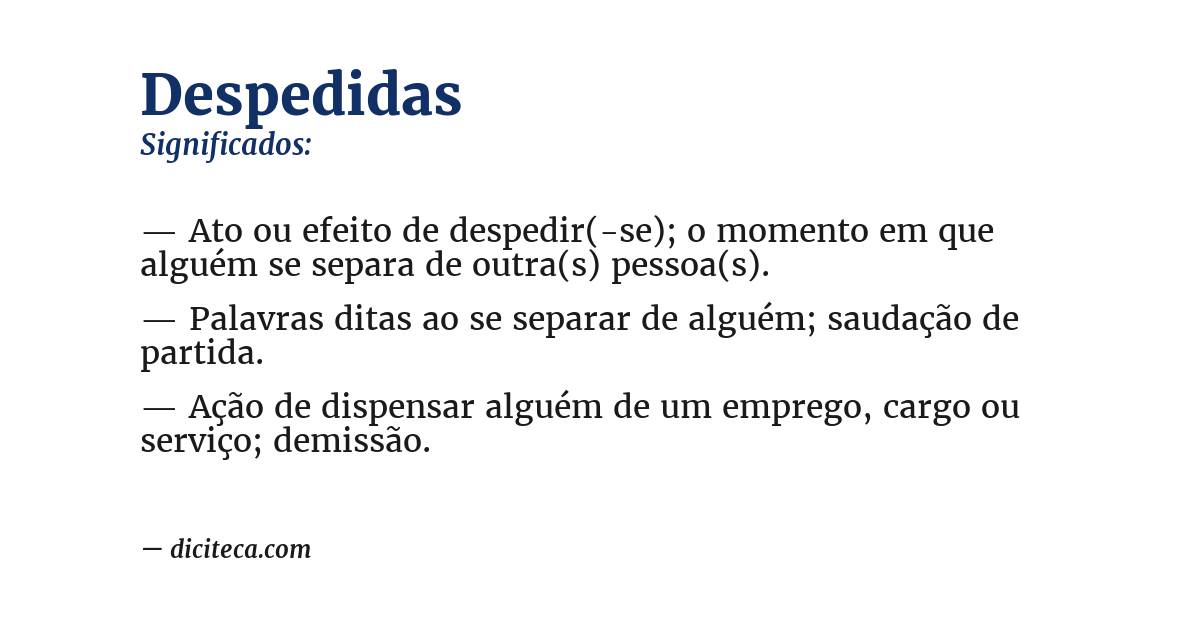 Significado de despedidas