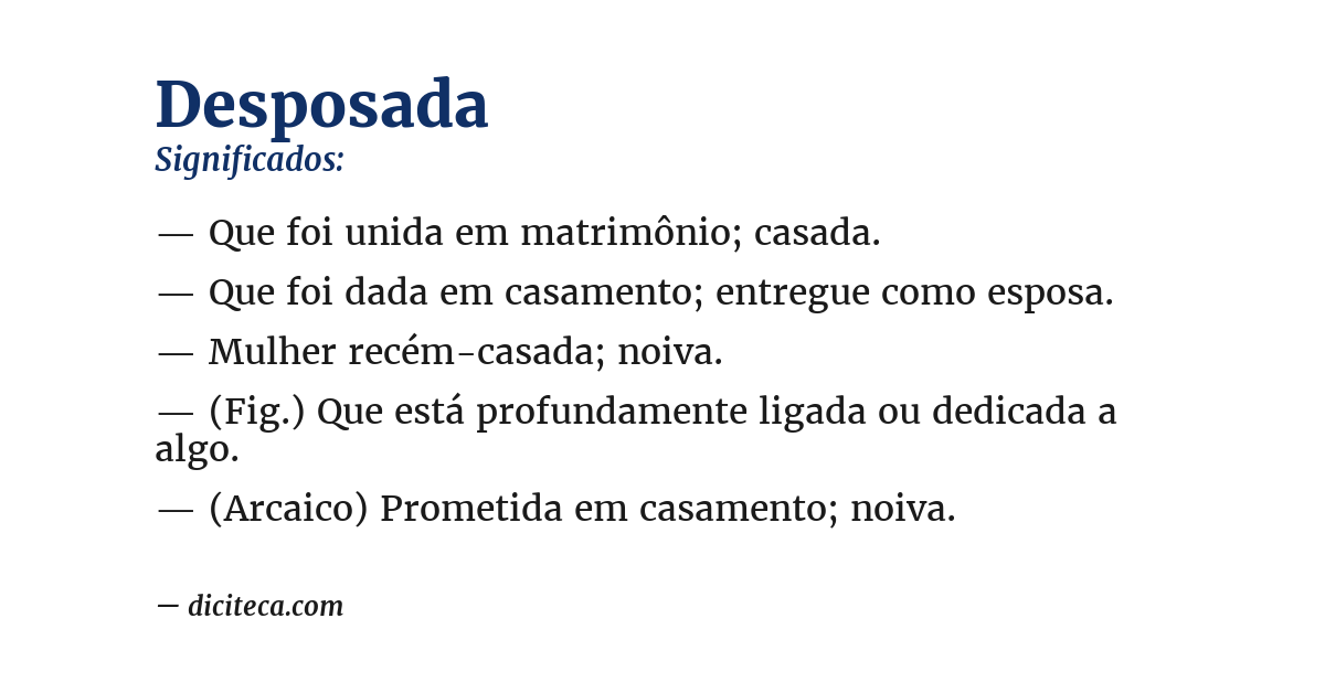 Significado de desposada