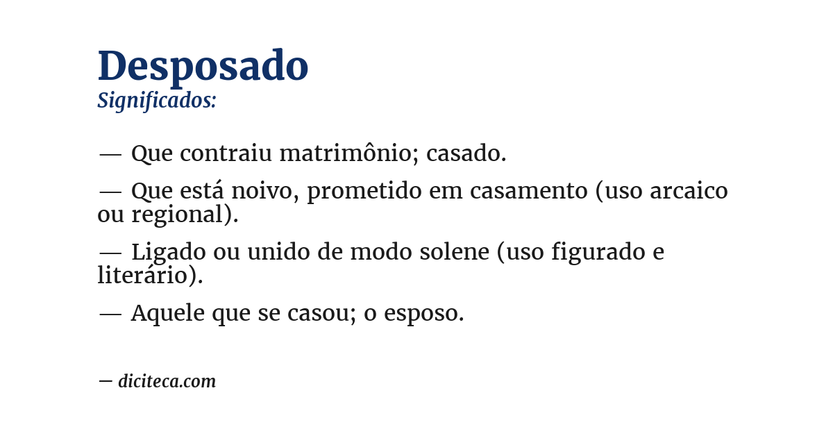 Significado de desposado