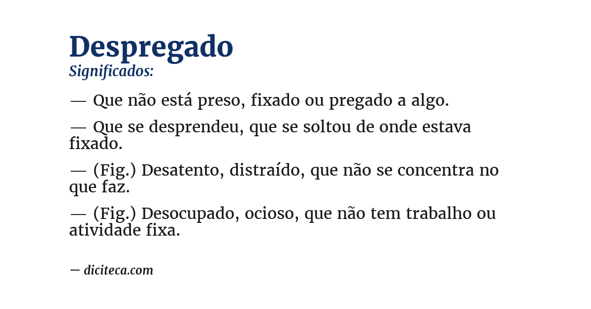 Significado de despregado