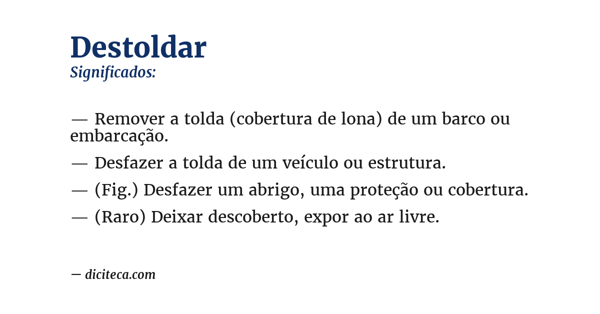 Significado de destoldar