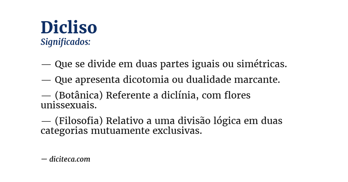 Significado de dicliso