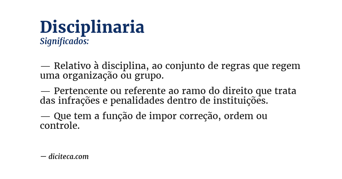 Significado de disciplinaria