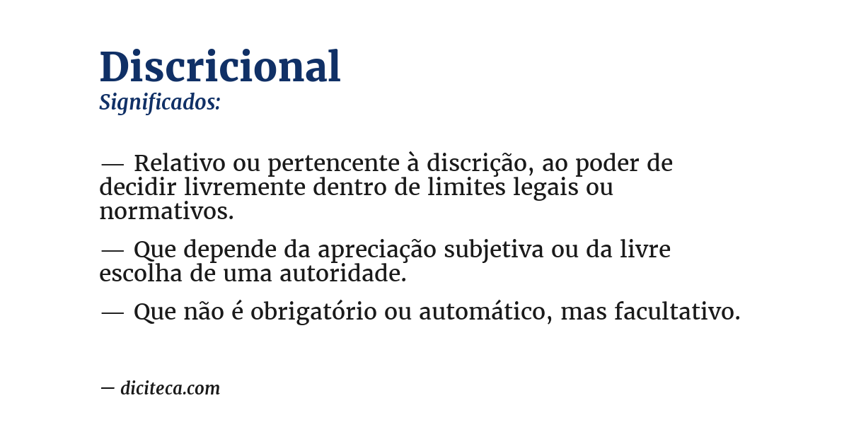 Significado de discricional