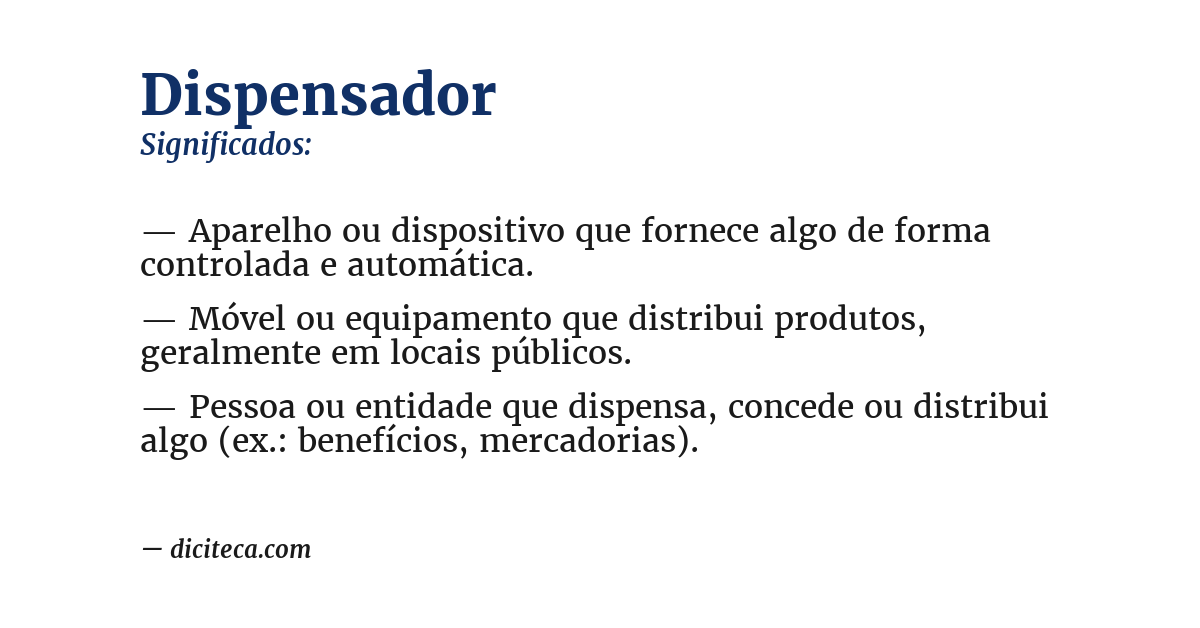 Significado de dispensador