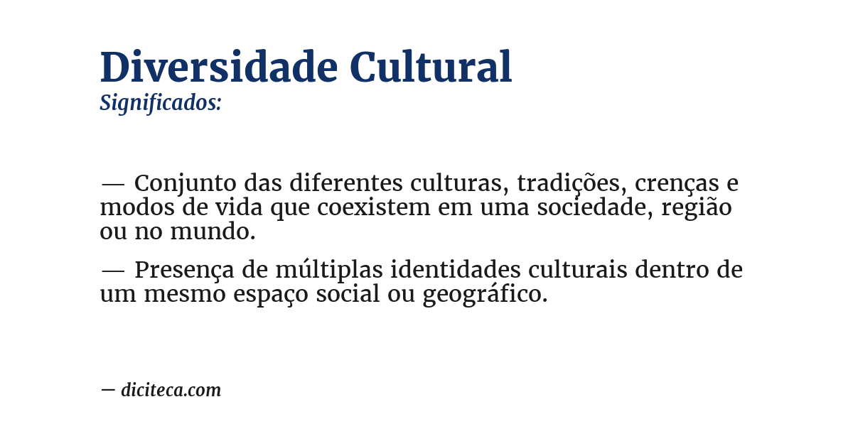 Significado de diversidade cultural