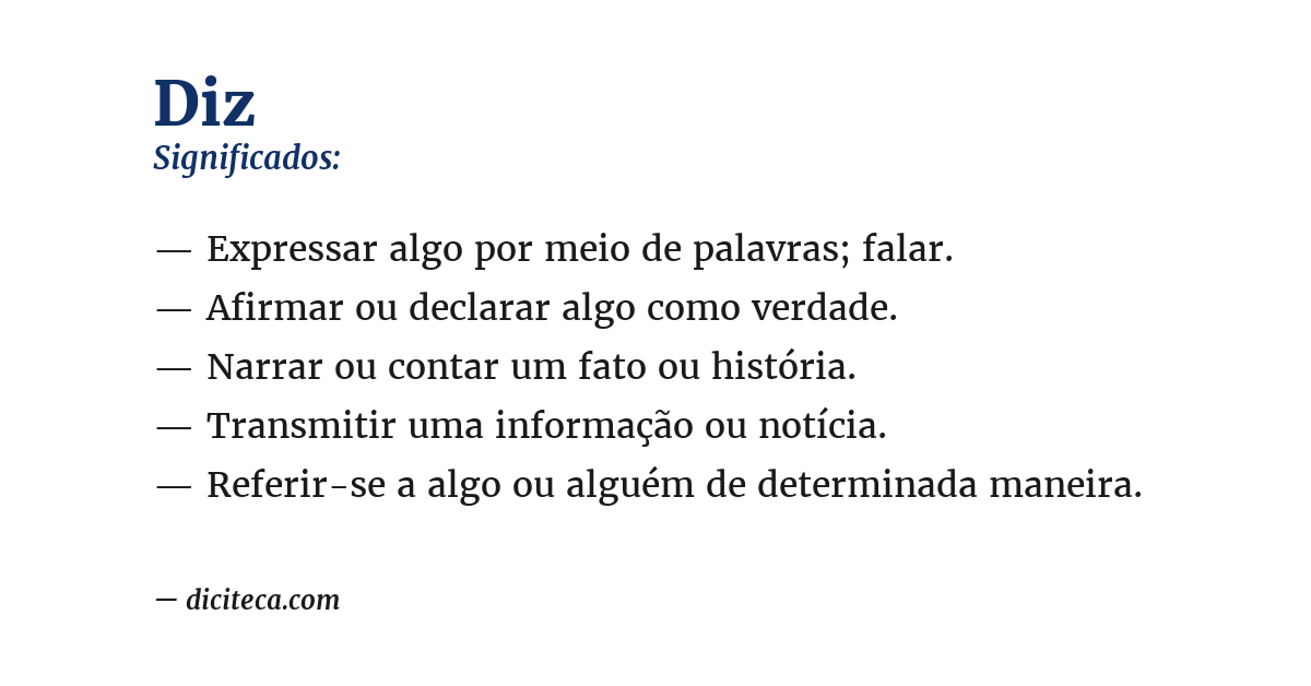 Significado de diz