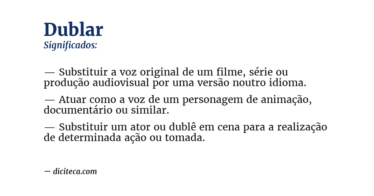 Significado de dublar