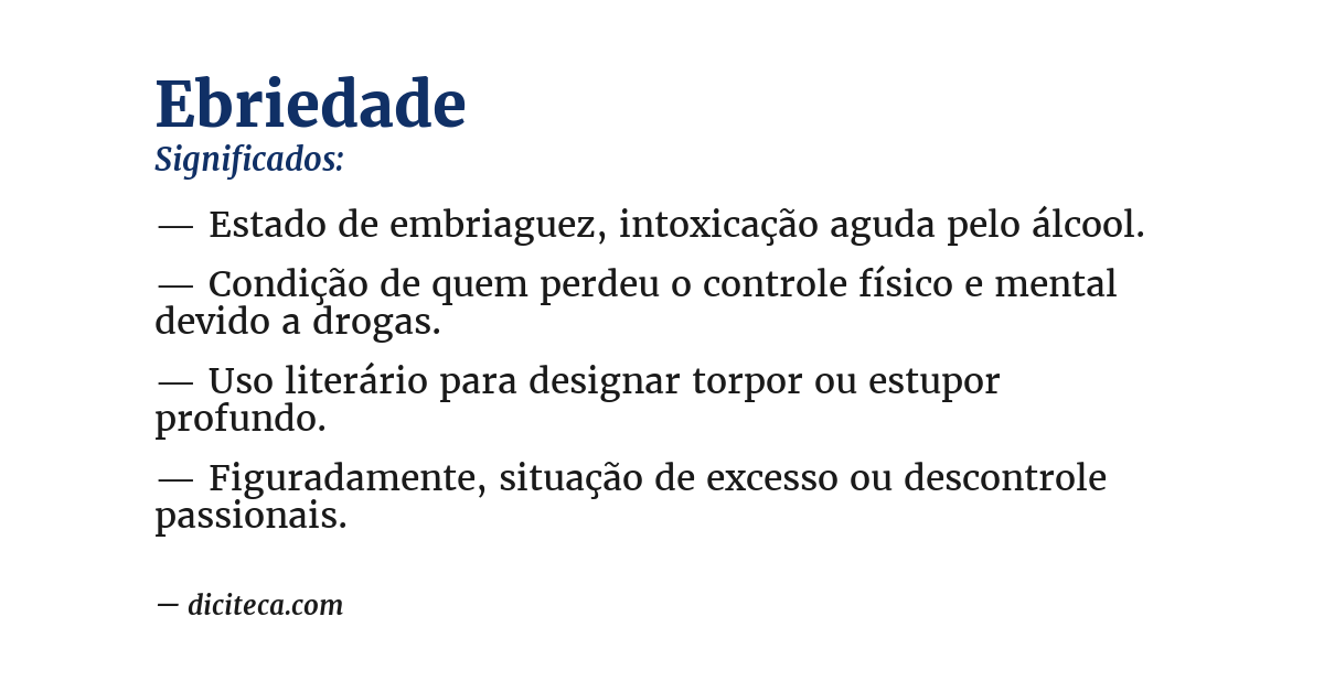 Significado de ebriedade