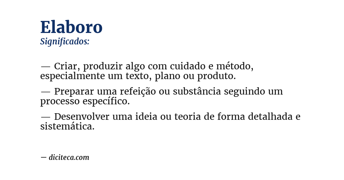Significado de elaboro