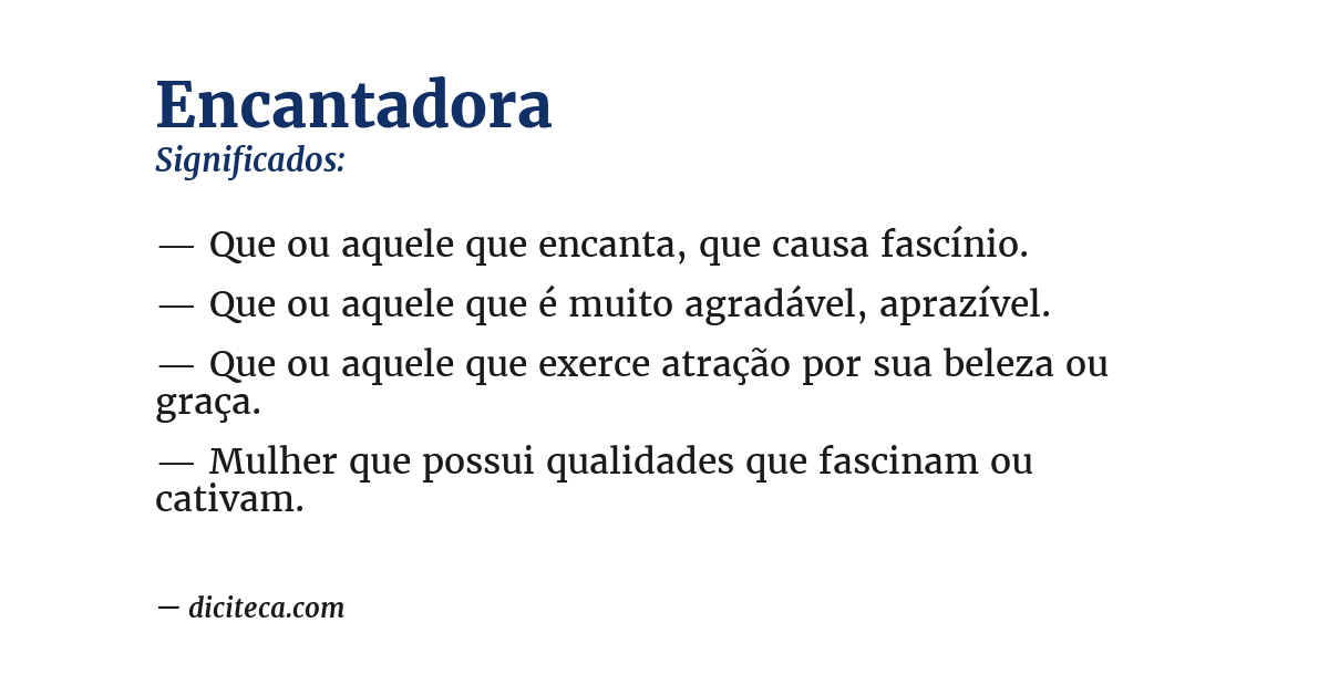 Significado de encantadora