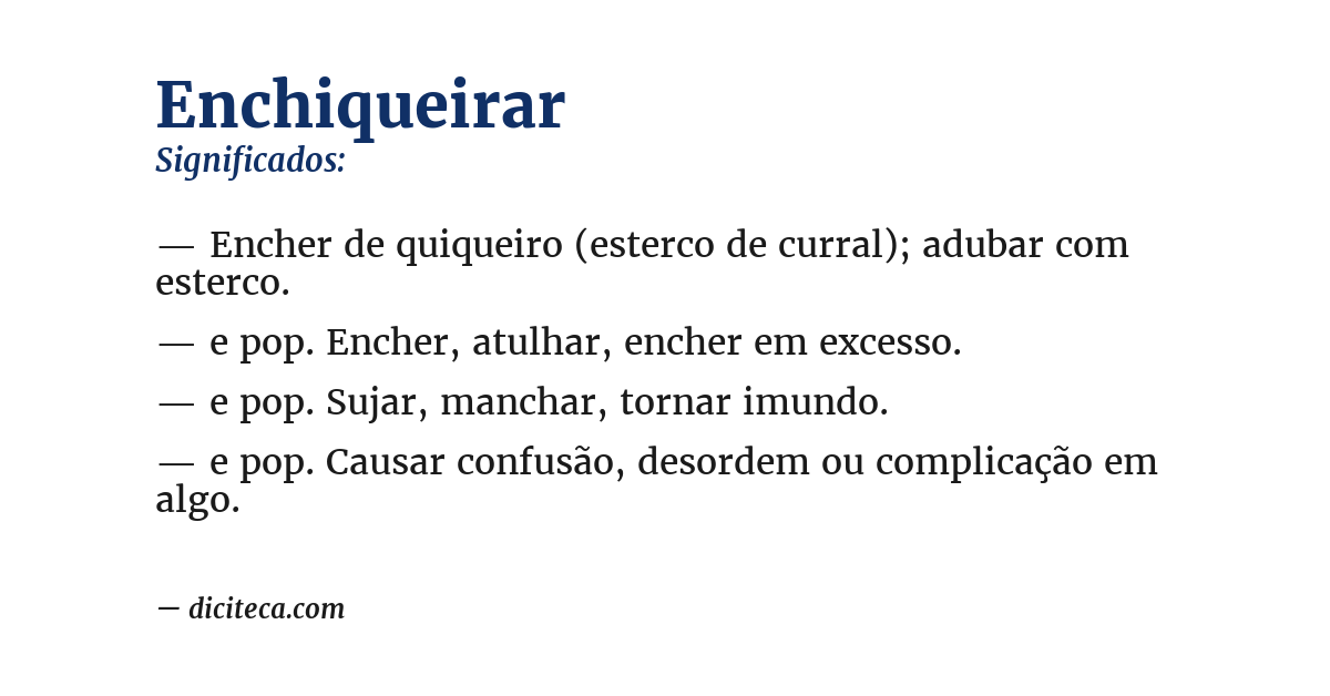 Significado de enchiqueirar