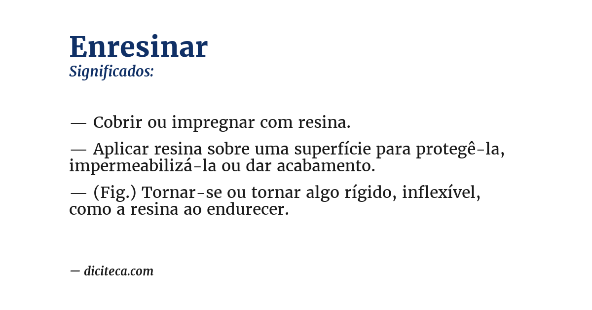 Significado de enresinar