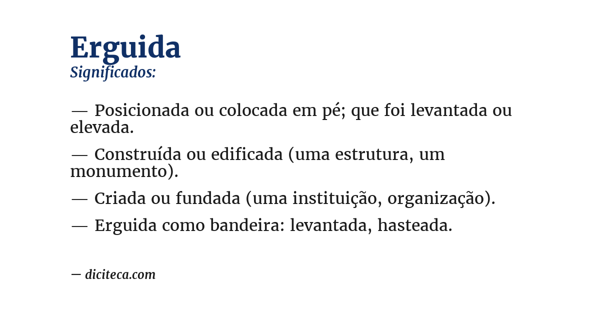 Significado de erguida