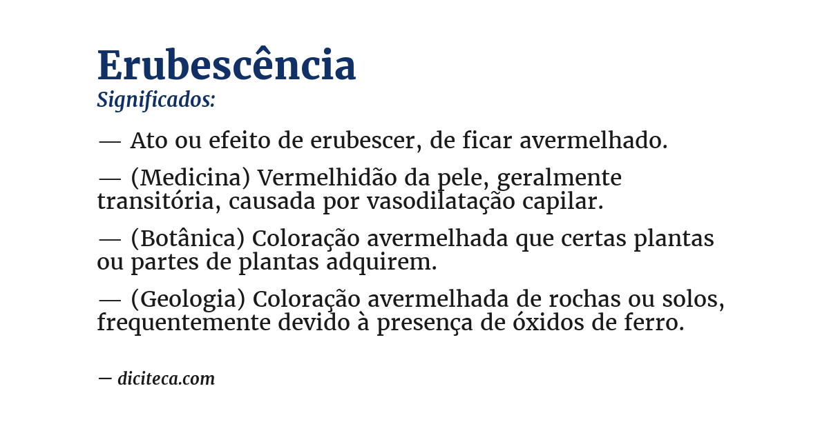 Significado de erubescência