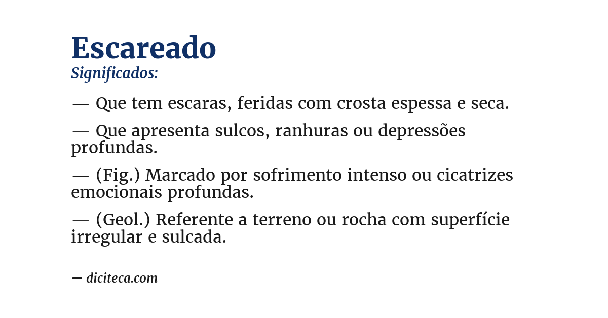 Significado de escareado