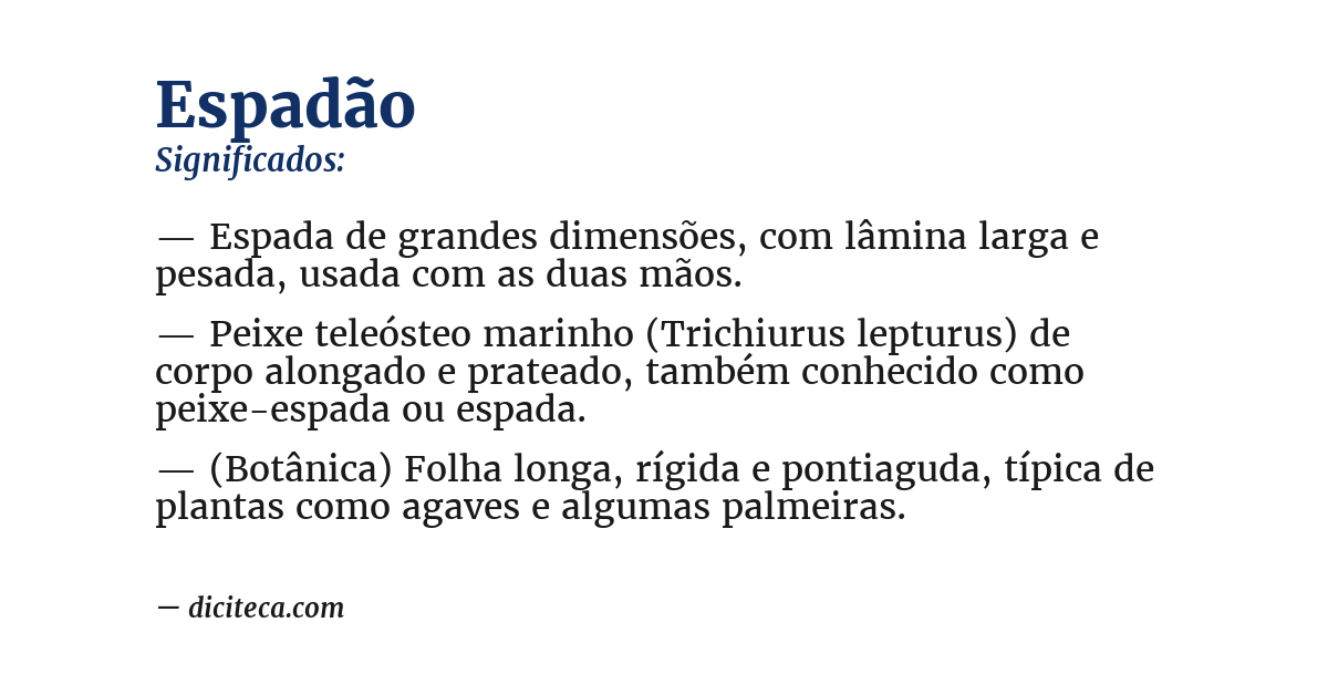 Significado de espadão