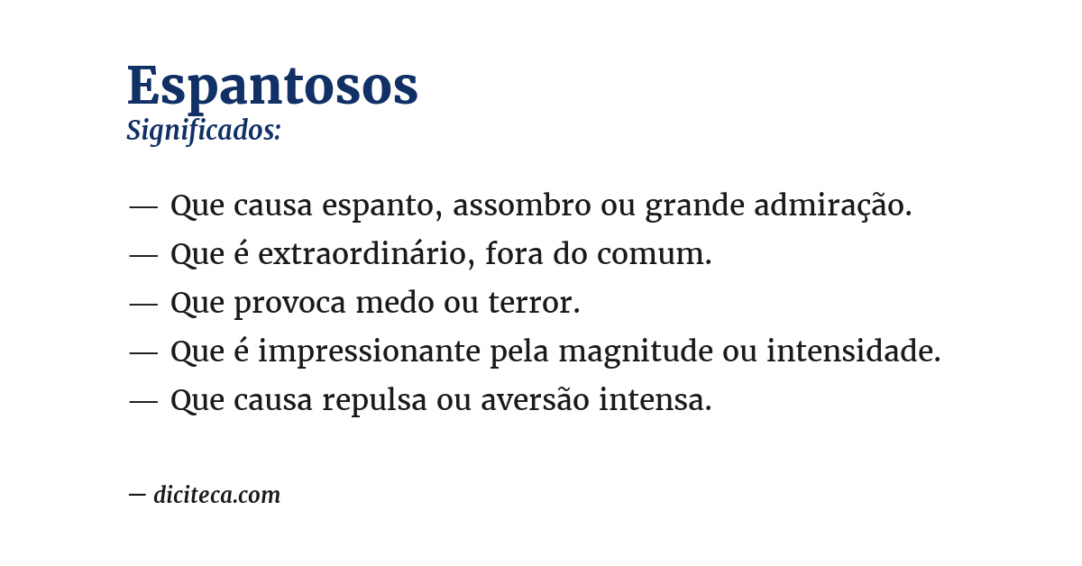 Significado de espantosos