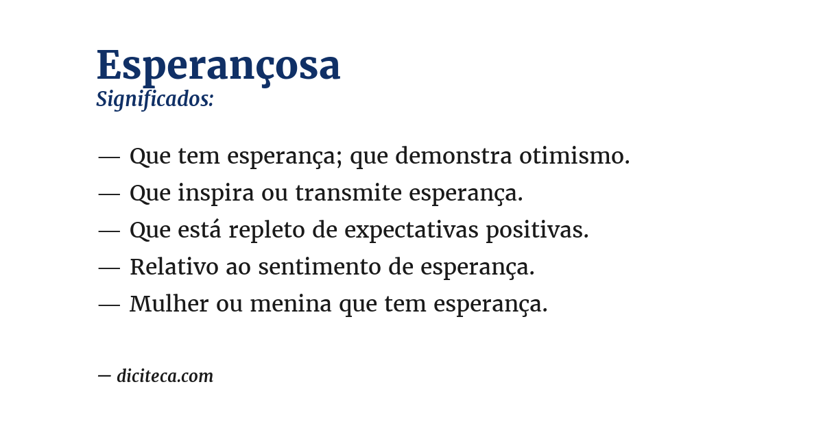 Significado de esperançosa