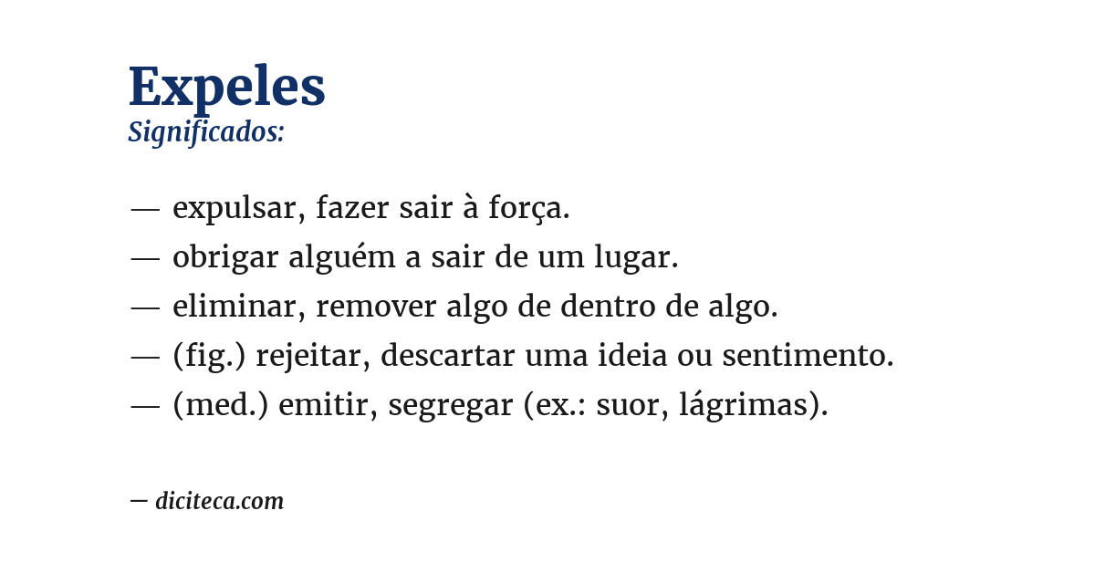 Significado de expeles