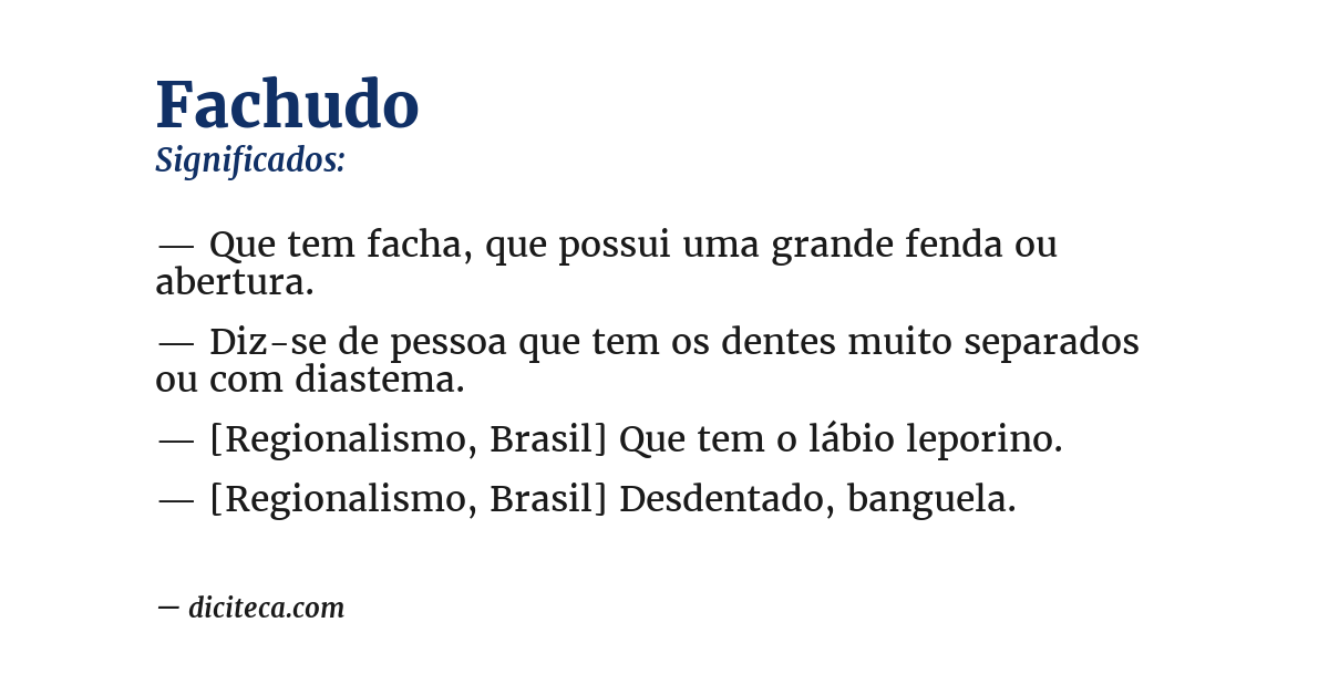 Significado de fachudo