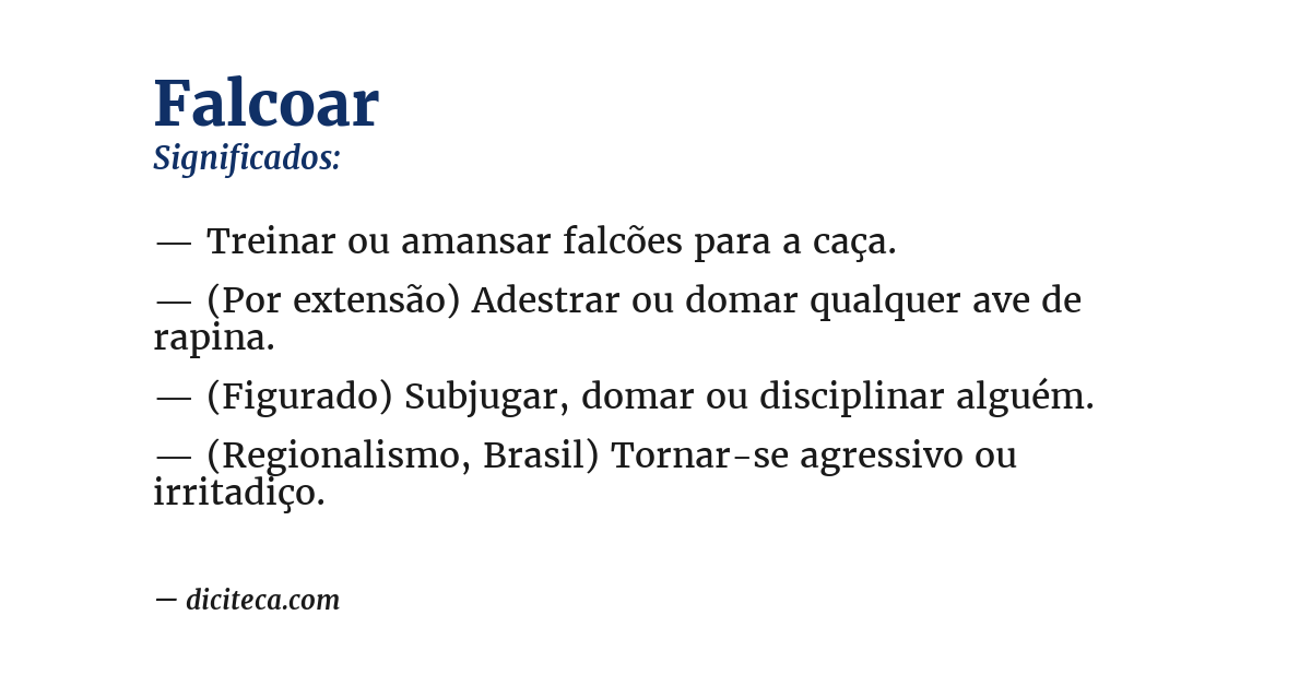 Significado de falcoar