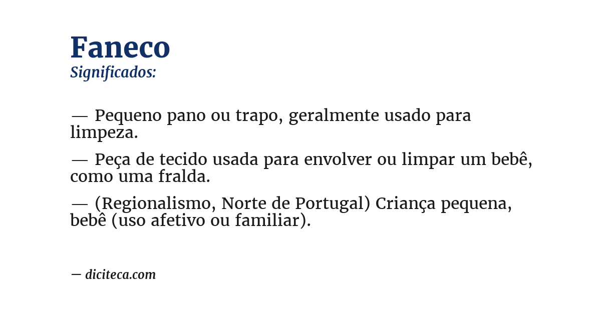 Significado de faneco