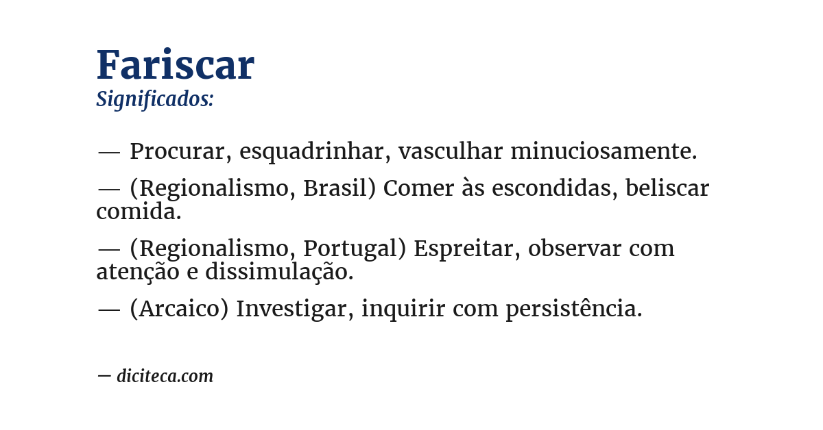 Significado de fariscar