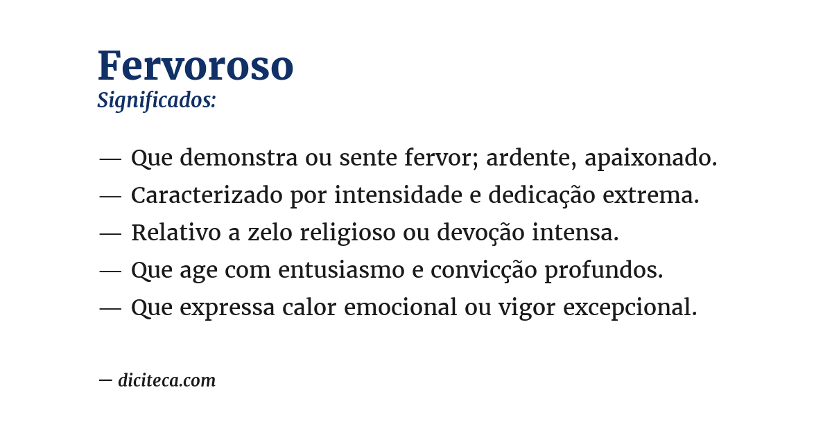 Significado de fervoroso