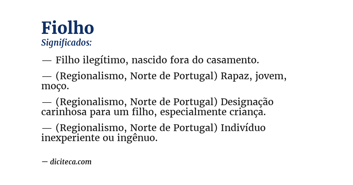 Significado de fiolho