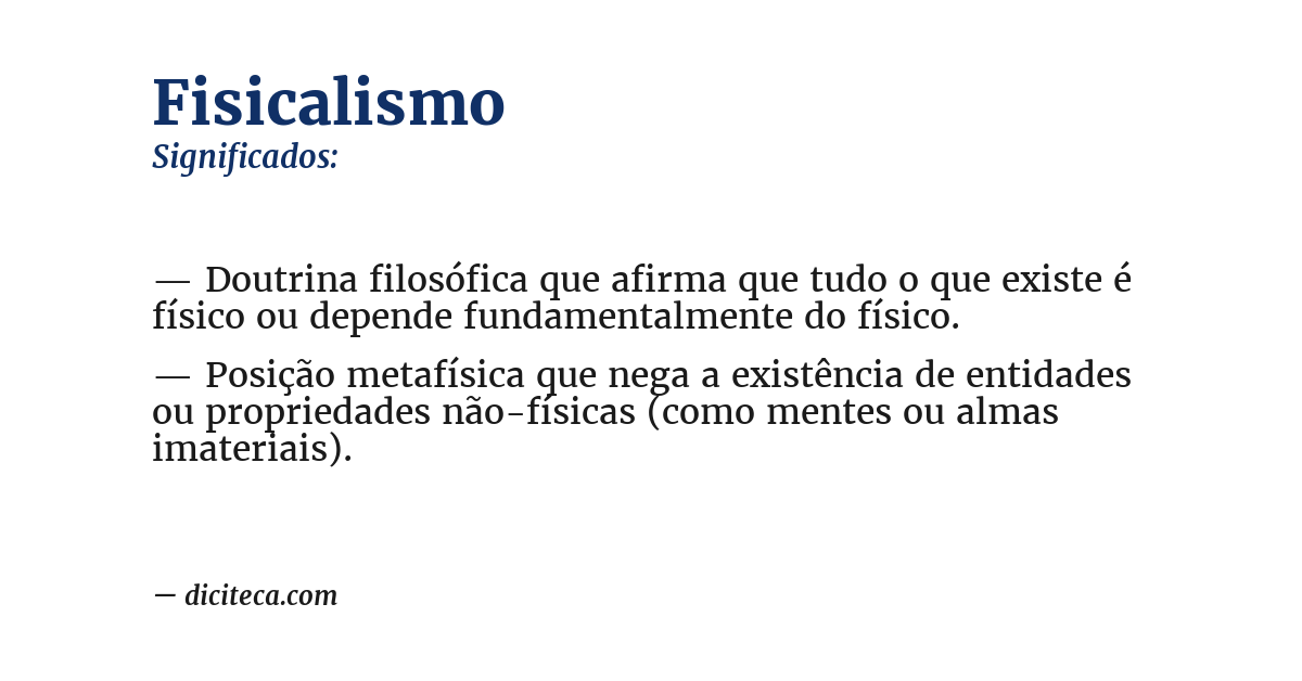 Significado de fisicalismo