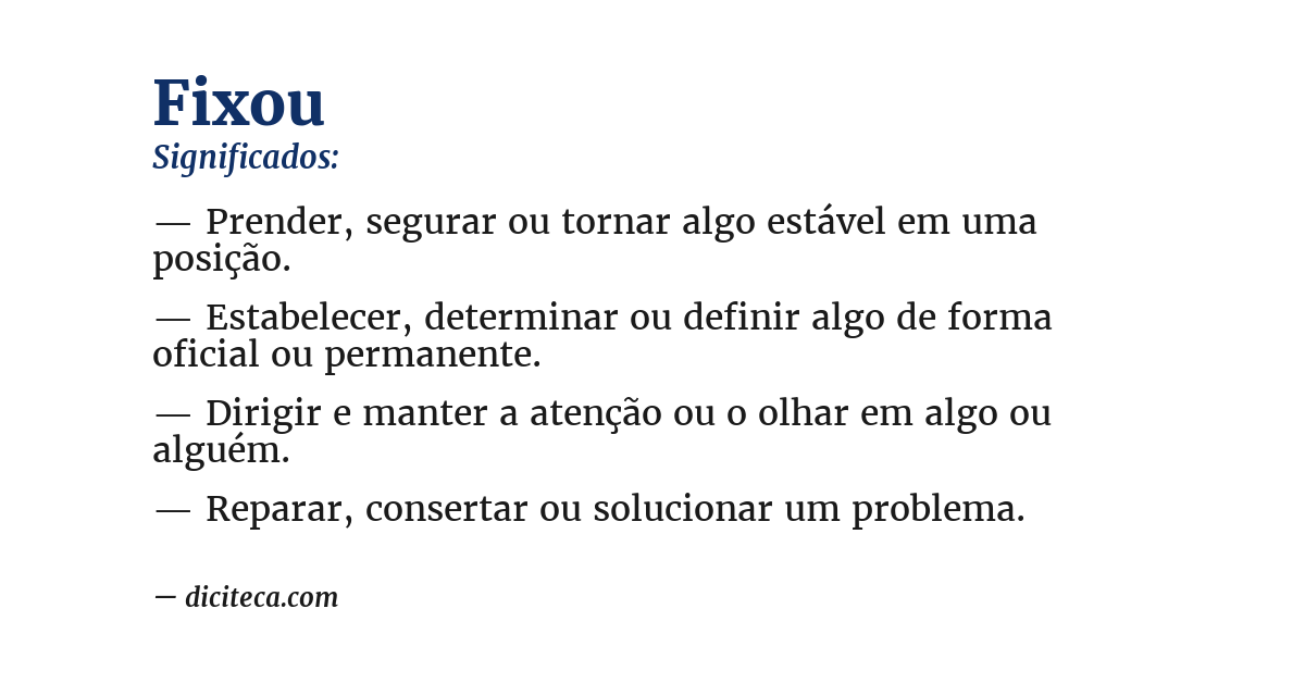 Significado de fixou