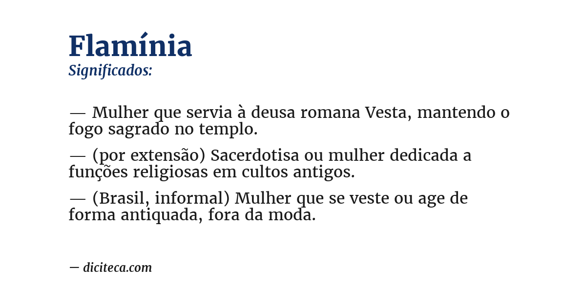 Significado de flamínia