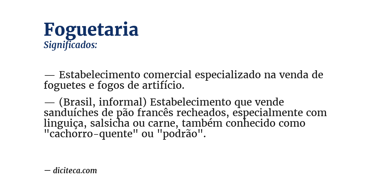 Significado de foguetaria