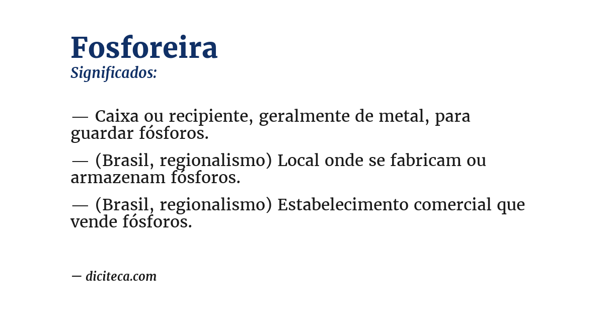 Significado de fosforeira