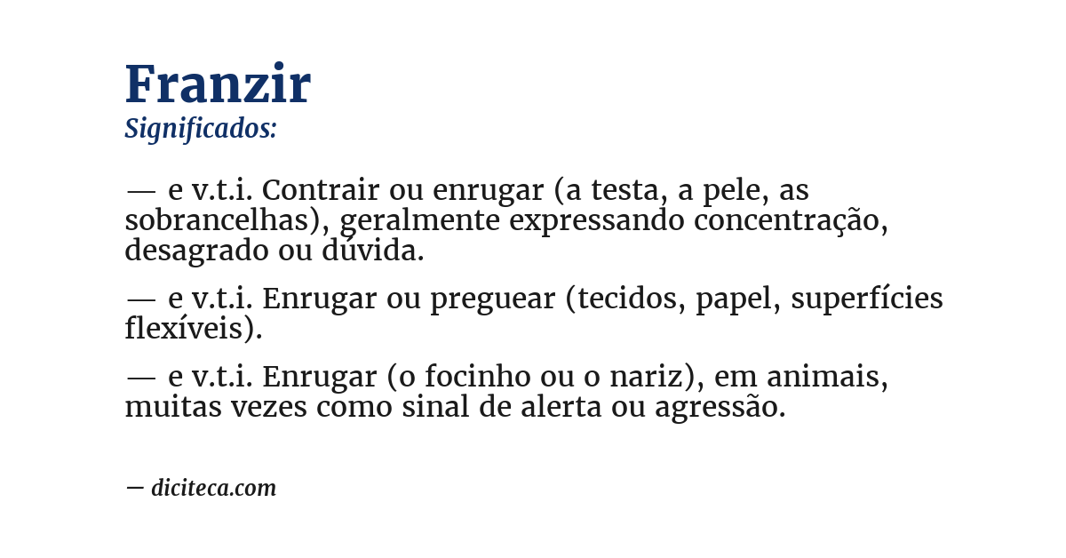 Significado de franzir